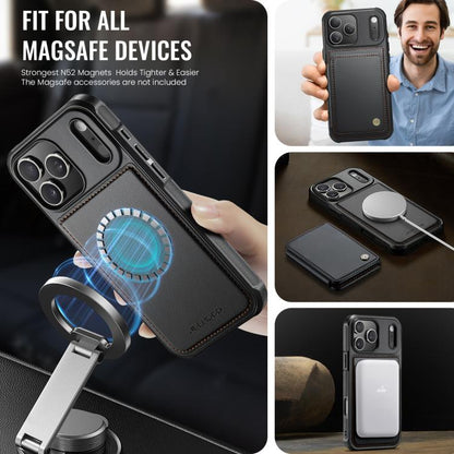 JEEHOOD J05 Business Magnetic Style RFID Leather Phone Case, For iPhone 18 Pro, For iPhone 18 Pro Max, For iPhone 17e / 16e, For iPhone 17 Pro Max