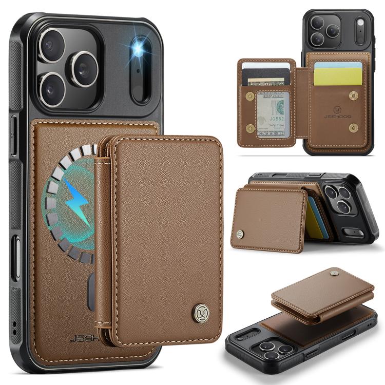 JEEHOOD J05 Business Magnetic Style RFID Leather Phone Case, For iPhone 18 Pro, For iPhone 18 Pro Max, For iPhone 17e / 16e, For iPhone 17 Pro Max