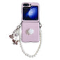 Leather Texture 3D Rose Side Buckle Full Coverage Shockproof Phone Case with Pearl Bracelet