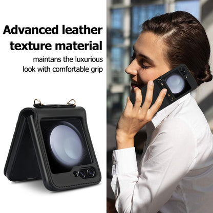 Dual Card Slots Folding Phone Case, For Samsung Galaxy Z Flip6 / Flip7 FE, For Samsung Galaxy Z Flip5, For Samsung Galaxy Z Flip4