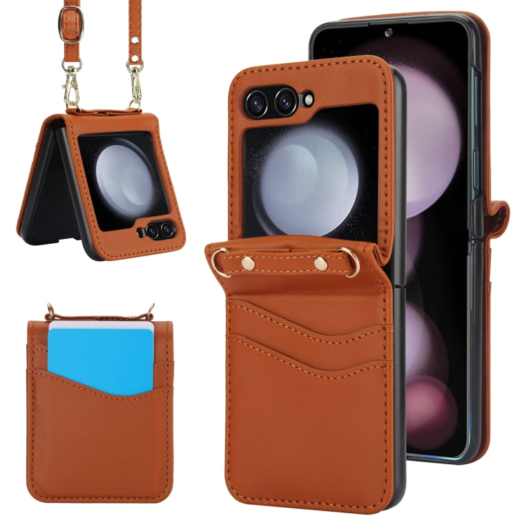 Dual Card Slots Folding Phone Case, For Samsung Galaxy Z Flip6 / Flip7 FE, For Samsung Galaxy Z Flip5, For Samsung Galaxy Z Flip4