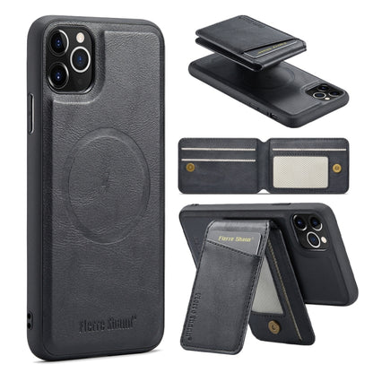 Fierre Shann Cowhide Vertical Flip Magnetic Card Holder Phone Case