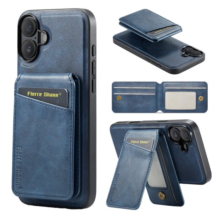 Fierre Shann Cowhide Vertical Flip Magnetic Card Holder Phone Case, For iPhone 16, For iPhone 15 Pro Max, For iPhone 15 Pro, For iPhone 14 Pro