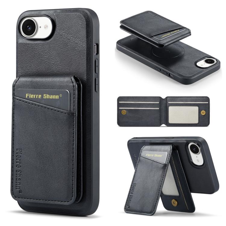 Fierre Shann Cowhide Vertical Flip Magnetic Card Holder Phone Case, For iPhone 18 Pro / 17 Pro, For iPhone 18 Pro Max / 17 Pro Max, For iPhone 17e / 16e, For iPhone 17