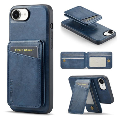 Fierre Shann Cowhide Vertical Flip Magnetic Card Holder Phone Case, For iPhone 18 Pro / 17 Pro, For iPhone 18 Pro Max / 17 Pro Max, For iPhone 17e / 16e, For iPhone 17