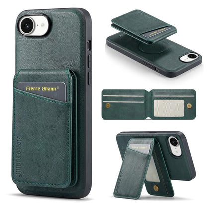 Fierre Shann Cowhide Vertical Flip Magnetic Card Holder Phone Case, For iPhone 18 Pro / 17 Pro, For iPhone 18 Pro Max / 17 Pro Max, For iPhone 17e / 16e, For iPhone 17