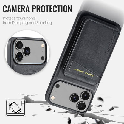 Fierre Shann Cowhide Vertical Flip Magnetic Card Holder Phone Case, For iPhone 18 Pro / 17 Pro, For iPhone 18 Pro Max / 17 Pro Max, For iPhone 17e / 16e, For iPhone 17