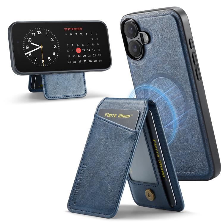 Fierre Shann Cowhide Vertical Flip Magnetic Card Holder Phone Case, For iPhone 17e / 16e, For iPhone 17 Pro Max, For iPhone 17 Pro, For iPhone 17
