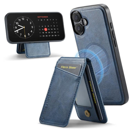 Fierre Shann Cowhide Vertical Flip Magnetic Card Holder Phone Case, For iPhone 17e / 16e, For iPhone 17 Pro Max, For iPhone 17 Pro, For iPhone 17