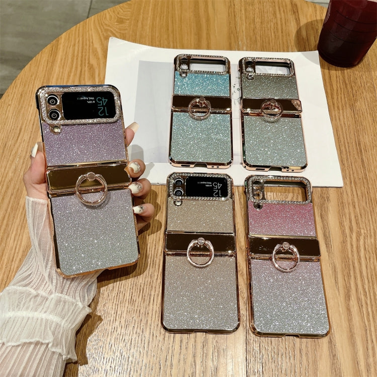 Electroplated PC Starry Sky Glitter Shockproof Phone Case with Ring