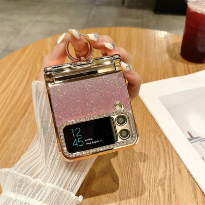 Electroplated PC Starry Sky Glitter Shockproof Phone Case with Ring