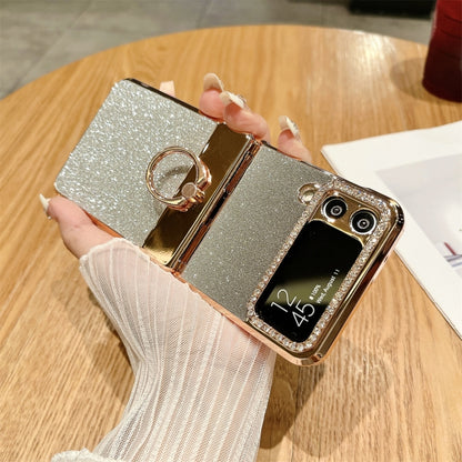 Electroplated PC Starry Sky Glitter Shockproof Phone Case with Ring