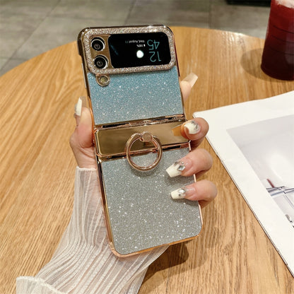 Electroplated PC Starry Sky Glitter Shockproof Phone Case with Ring