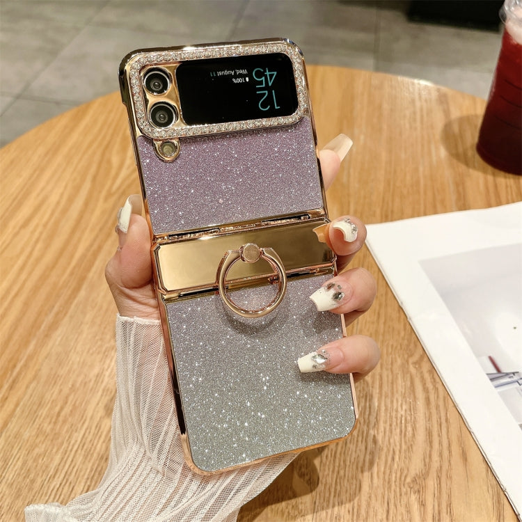 Electroplated PC Starry Sky Glitter Shockproof Phone Case with Ring