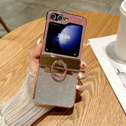 Electroplated PC Starry Sky Glitter Shockproof Phone Case with Ring