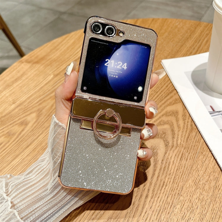 Electroplated PC Starry Sky Glitter Shockproof Phone Case with Ring