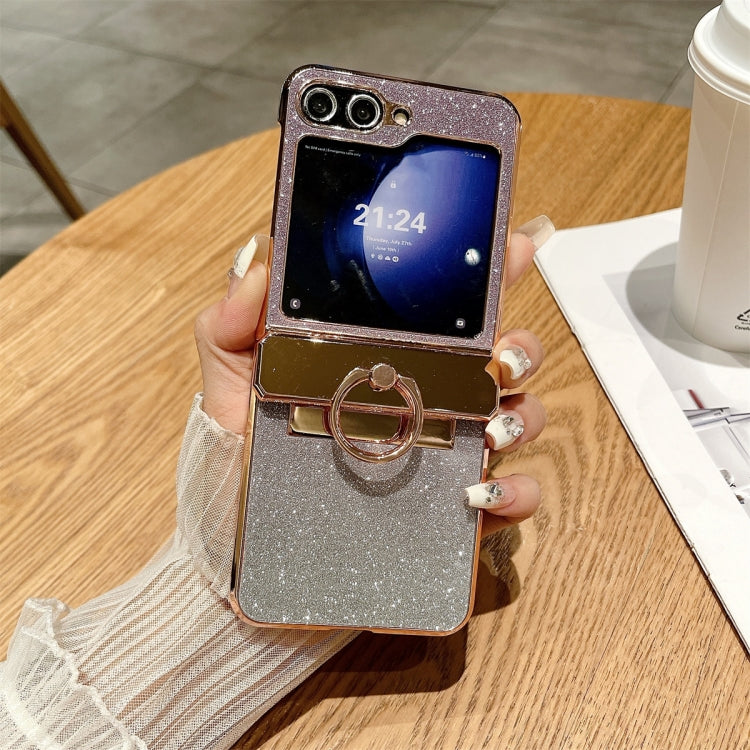 Electroplated PC Starry Sky Glitter Shockproof Phone Case with Ring