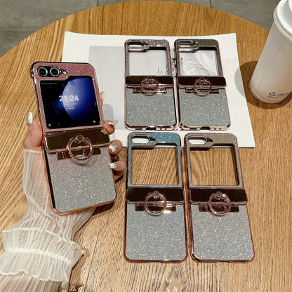 Electroplated PC Starry Sky Glitter Shockproof Phone Case with Ring