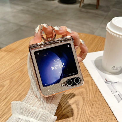 Electroplated PC Starry Sky Glitter Shockproof Phone Case with Ring