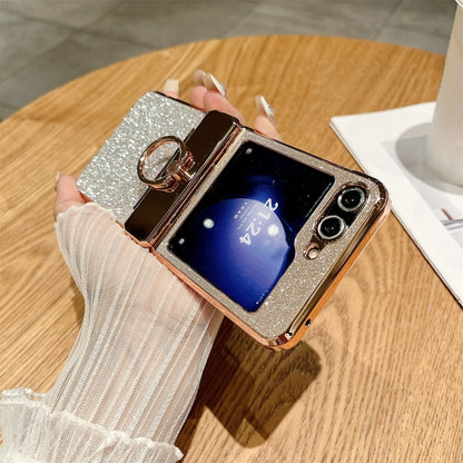 Electroplated PC Starry Sky Glitter Shockproof Phone Case with Ring