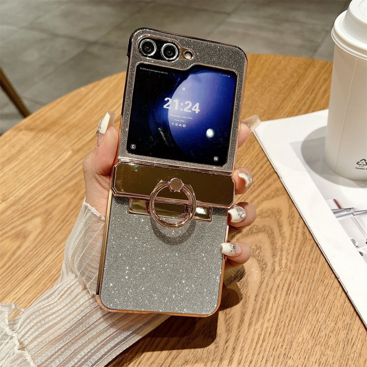 Electroplated PC Starry Sky Glitter Shockproof Phone Case with Ring