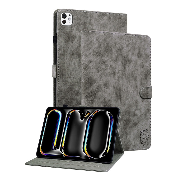 Embossed Tiger Pattern Leather Tablet Case