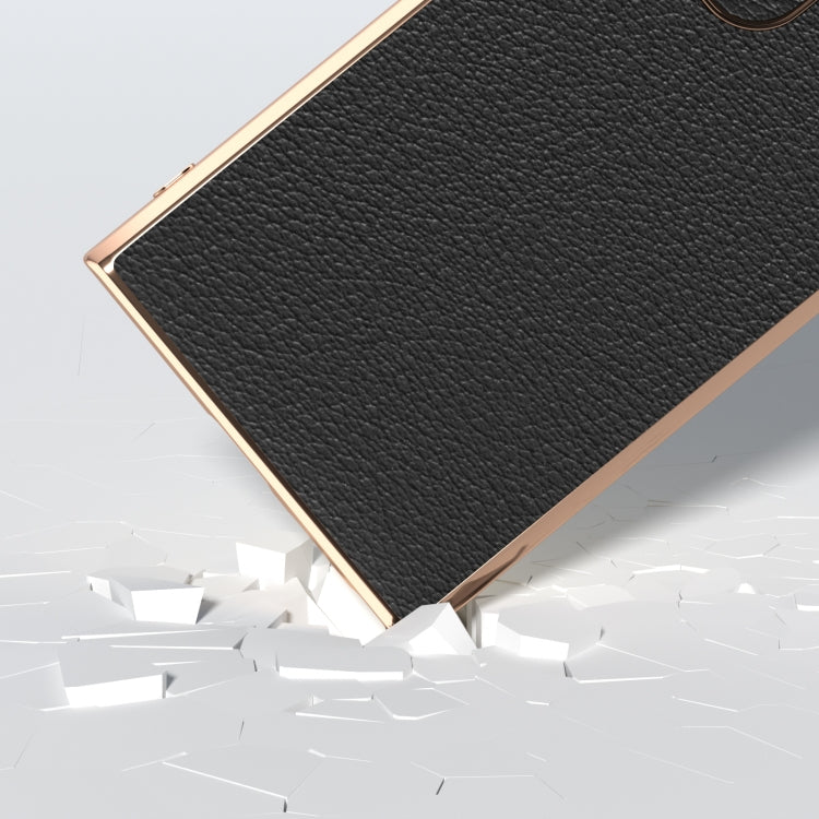 Nano Plating Genuine Leather Wave Series Phone Case, For Samsung Galaxy S24 Ultra 5G, For Samsung Galaxy S24+ 5G, For Samsung Galaxy S24 5G