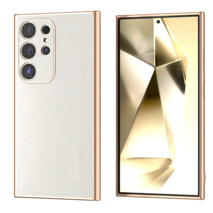 Nano Plating Genuine Leather Wave Series Phone Case, For Samsung Galaxy S24 Ultra 5G, For Samsung Galaxy S24+ 5G, For Samsung Galaxy S24 5G