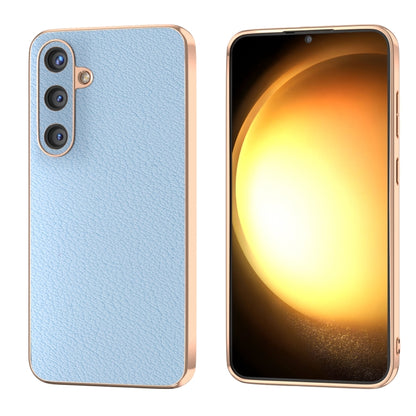 Nano Plating Genuine Leather Wave Series Phone Case, For Samsung Galaxy S24 Ultra 5G, For Samsung Galaxy S24+ 5G, For Samsung Galaxy S24 5G