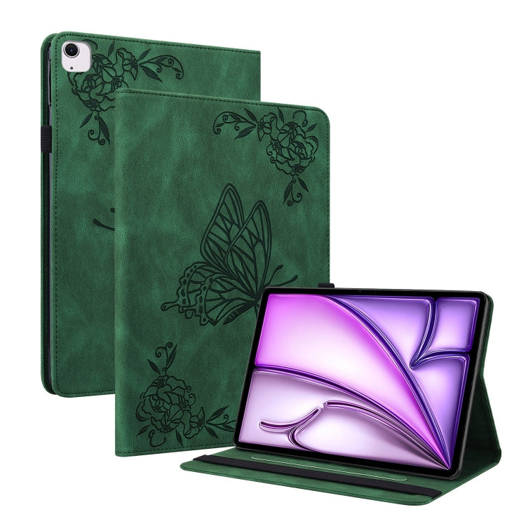 Butterfly Flower Embossed Leather Tablet Case