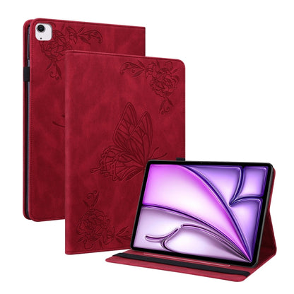 Butterfly Flower Embossed Leather Tablet Case