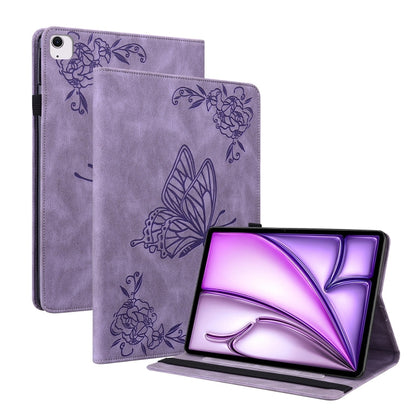 Butterfly Flower Embossed Leather Tablet Case