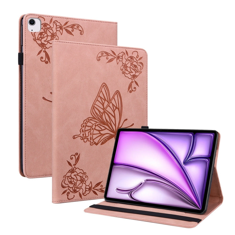 Butterfly Flower Embossed Leather Tablet Case