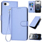 YX0070 Carbon Fiber Buckle Leather Phone Case with Lanyard, For iPhone Air, iPhone 16e, For iPhone 16 Pro Max