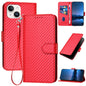 YX0070 Carbon Fiber Buckle Leather Phone Case with Lanyard, For iPhone 13 mini, For iPhone 12 / 12 Pro, For iPhone 12 Pro Max