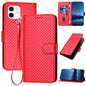 YX0070 Carbon Fiber Buckle Leather Phone Case with Lanyard, For iPhone 13 mini, For iPhone 12 / 12 Pro, For iPhone 12 Pro Max