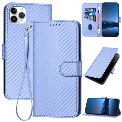 YX0070 Carbon Fiber Buckle Leather Phone Case with Lanyard, For iPhone 12 mini, For iPhone 11 Pro Max, For iPhone 11