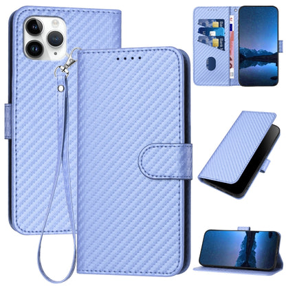 YX0070 Carbon Fiber Buckle Leather Phone Case with Lanyard, For iPhone 11 Pro, For iPhone X / XS, For iPhone XR