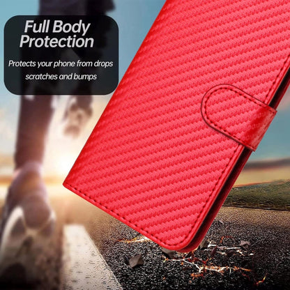 YX0070 Carbon Fiber Buckle Leather Phone Case with Lanyard, For iPhone XS Max, For iPhone 8 Plus / 7 Plus