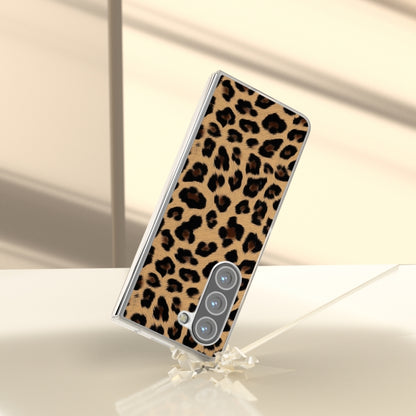Frosted Transparent Edge Leopard Print Phone Case, For Samsung Galaxy Z Fold6 5G, For Samsung Galaxy Z Fold5