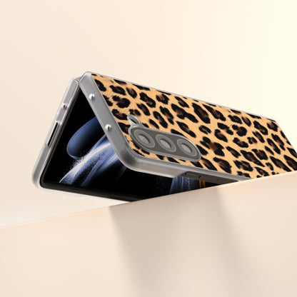 Frosted Transparent Edge Leopard Print Phone Case, For Samsung Galaxy Z Fold6 5G, For Samsung Galaxy Z Fold5