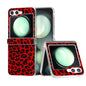 Three Parts Frosted Transparent Frame Leopard Pattern Phone Case