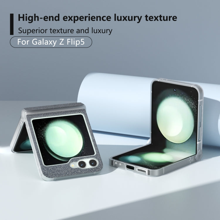 Three Parts Frosted Transparent Frame Diamond Phone Case, For Samsung Galaxy Z Flip6 / Flip7 FE, For Samsung Galaxy Z Flip5