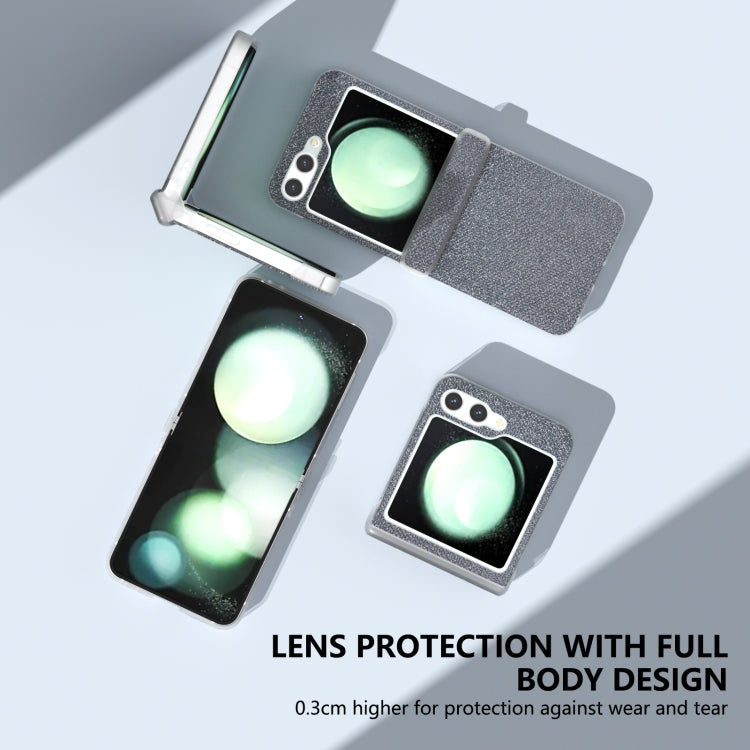 Three Parts Frosted Transparent Frame Diamond Phone Case, For Samsung Galaxy Z Flip6 / Flip7 FE, For Samsung Galaxy Z Flip5