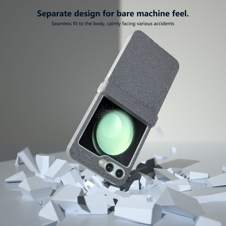 Three Parts Frosted Transparent Frame Diamond Phone Case, For Samsung Galaxy Z Flip6 / Flip7 FE, For Samsung Galaxy Z Flip5