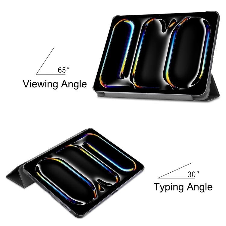 Custer Pure Color 3-Fold Holder Smart Leather Tablet Case