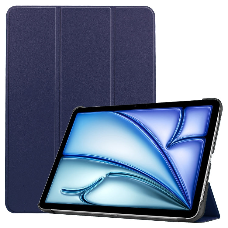 Custer Pure Color 3-Fold Holder Smart Leather Tablet Case, For iPad Air 11 2026 / 2025 / 2024