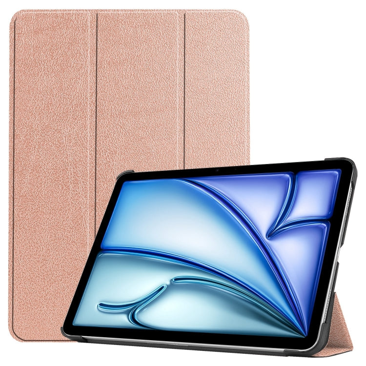 Custer Pure Color 3-Fold Holder Smart Leather Tablet Case, For iPad Air 11 2026 / 2025 / 2024