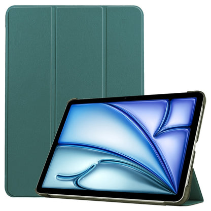 Custer Pure Color 3-Fold Holder Smart Leather Tablet Case, For iPad Air 11 2026 / 2025 / 2024