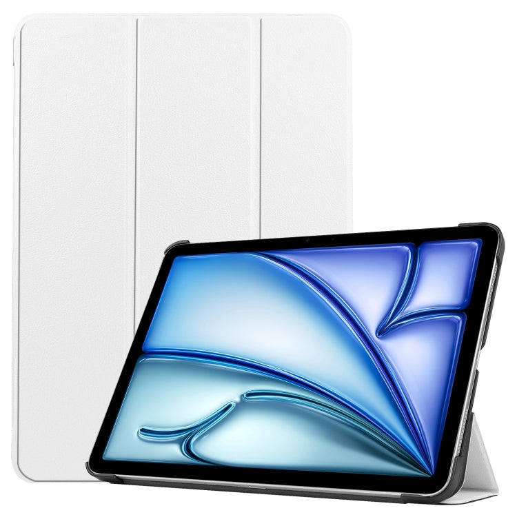 Custer Pure Color 3-Fold Holder Smart Leather Tablet Case, For iPad Air 11 2026 / 2025 / 2024